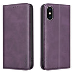Custodia per telefono in pelle vegana con texture in pelle di vitello BINFEN COLOR, magnetica e con RFID integrato., For iPhone XR, For iPhone XS Max, For iPhone 8 Plus/6 Plus/7 Plus