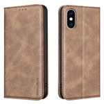 Custodia per telefono in pelle vegana con texture in pelle di vitello BINFEN COLOR, magnetica e con RFID integrato., For iPhone XR, For iPhone XS Max, For iPhone 8 Plus/6 Plus/7 Plus