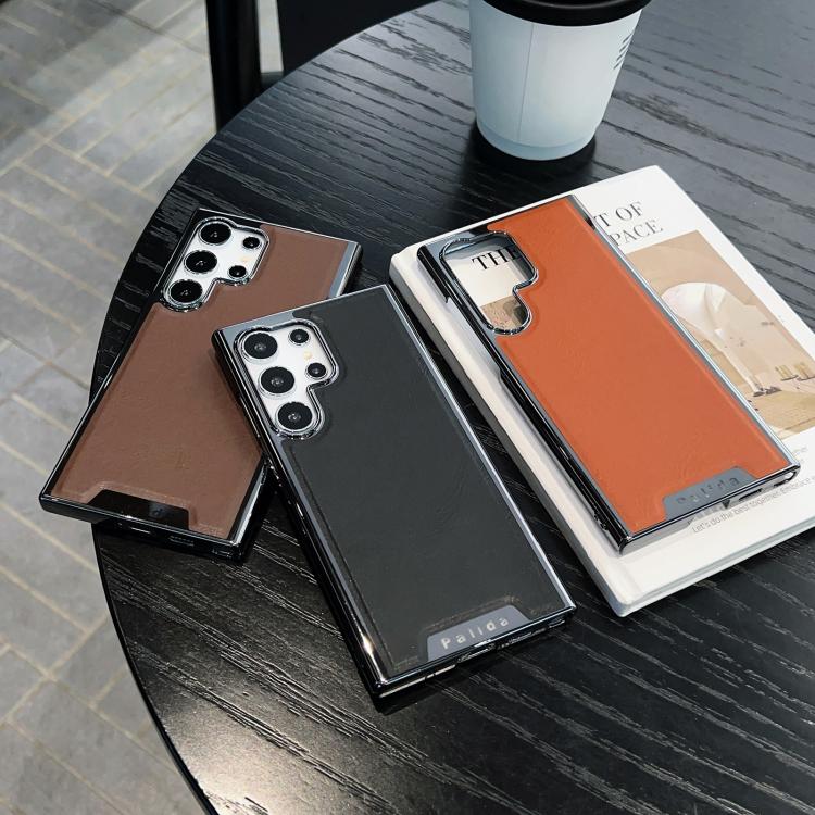 Custodia per telefono Palida in ecopelle vegana antiurto con finitura elettrolitica in stile Mecha., For Samsung Galaxy S26 Ultra 5G, For Samsung Galaxy S25 Ultra 5G, For Samsung Galaxy S24 Ultra 5G, For Samsung Galaxy S23 Ultra 5G                     ...