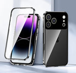 Custodia per telefono in vetro temperato HD con doppia fibbia magnetica., For iPhone 17 Pro Max, For iPhone 17 Pro