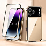 Custodia per telefono in vetro temperato HD con doppia fibbia magnetica., For iPhone 17 Pro Max, For iPhone 17 Pro