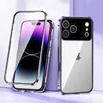Custodia per telefono in vetro temperato HD con doppia fibbia magnetica., For iPhone 17 Pro Max, For iPhone 17 Pro