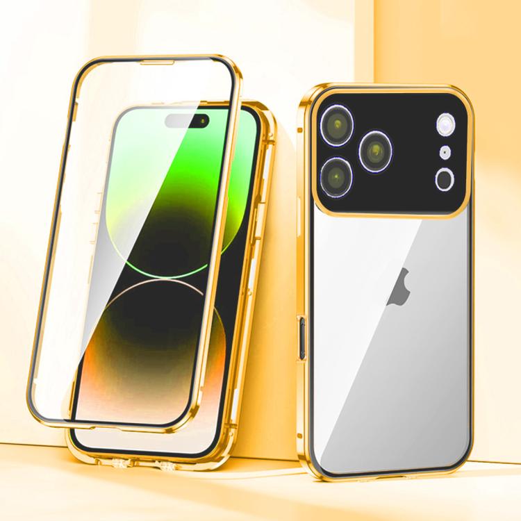 Custodia per telefono in vetro temperato HD con doppia fibbia magnetica., For iPhone 17 Pro Max, For iPhone 17 Pro