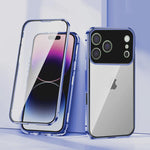 Custodia per telefono in vetro temperato HD con doppia fibbia magnetica., For iPhone 17 Pro Max, For iPhone 17 Pro