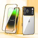 Custodia per telefono in vetro temperato HD con doppia fibbia magnetica., For iPhone 17 Pro Max, For iPhone 17 Pro