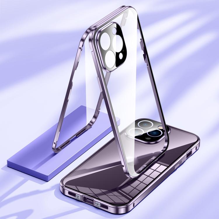 Custodia per telefono in vetro temperato HD con doppia fibbia magnetica., For iPhone 17 Pro Max, For iPhone 17 Pro