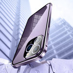 Custodia per telefono in vetro temperato HD con doppia fibbia magnetica., For iPhone 17 Pro Max, For iPhone 17 Pro