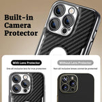 Custodia per telefono Palida Y7 con pellicola protettiva effetto fibra di carbonio elettrolitica., For iPhone 16 Pro Max, For iPhone 16 Pro, For iPhone 16, For iPhone 15 Pro Max