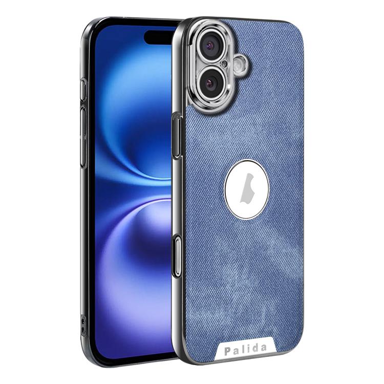 Custodia per telefono Palida Y13 con texture Mecha Denim a copertura totale, For iPhone 16, For iPhone 15 Pro Max, For iPhone 15 Pro, For iPhone 15, For iPhone 14, For iPhone 14 Pro