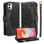 Custodia per telefono in ecopelle vegana con cerniera, protezione RFID e cordino corto, con motivo mandala in rilievo, 9 scomparti per carte e scomparto RFID., For Samsung Galaxy A35 5G, For Samsung Galaxy A05, For Samsung Galaxy A05s                  ...