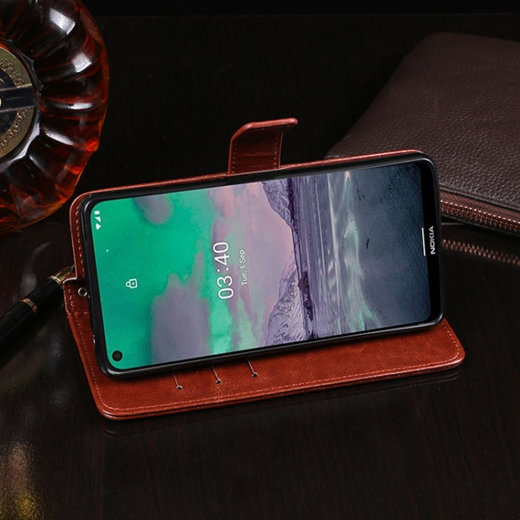 idewei Custodia in pelle a vibrazione orizzontale Crazy Horse Texture con supporto e slot per carte e portafoglio, For Nokia 3.4, For Nokia C3, For OnePlus 8T