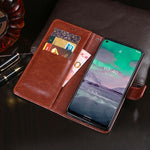 idewei Custodia in pelle a vibrazione orizzontale Crazy Horse Texture con supporto e slot per carte e portafoglio, For Nokia 3.4, For Nokia C3, For OnePlus 8T
