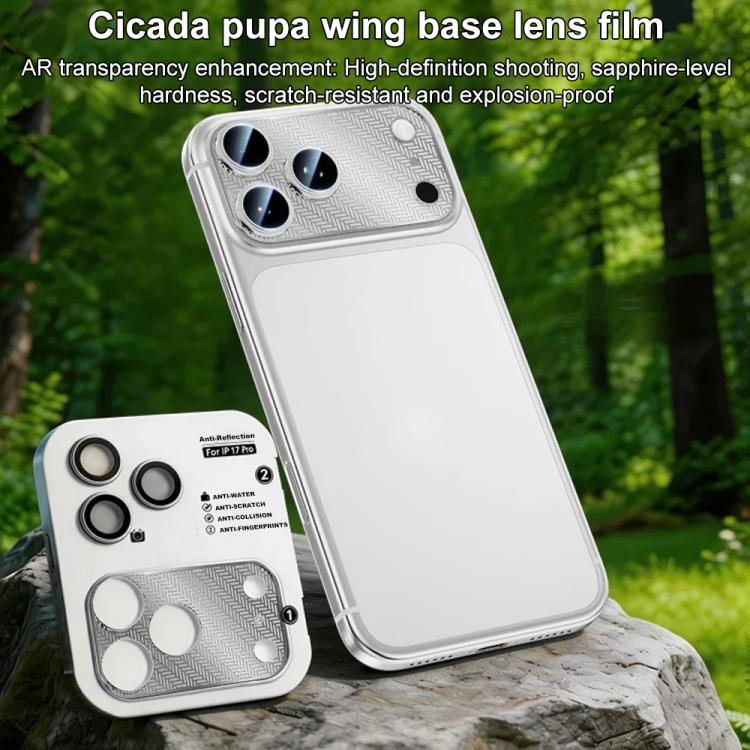 Protezione per obiettivo XDcase in lega di nichel con base cava integrata a forma di ala di cicala., For iPhone 17 Pro Max, For iPhone 17 Pro