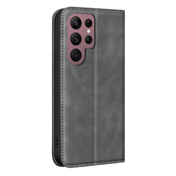 Custodia per telefono in pelle vegana con texture in pelle di vitello BINFEN COLOR, magnetica e con RFID integrato., For Samsung Galaxy S21 Ultra 5G