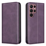Custodia per telefono in pelle vegana con texture in pelle di vitello BINFEN COLOR, magnetica e con RFID integrato., For Samsung Galaxy S21 Ultra 5G