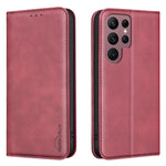 Custodia per telefono in pelle vegana con texture in pelle di vitello BINFEN COLOR, magnetica e con RFID integrato., For Samsung Galaxy S21 Ultra 5G