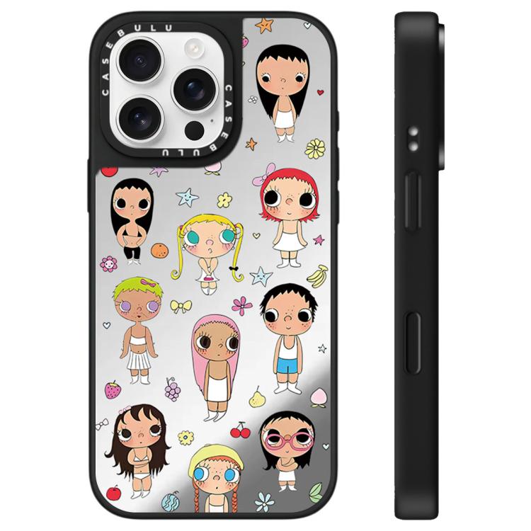 Custodia per telefono con specchio e motivo della serie YUY, For iPhone 16 Pro Max, For iPhone 16 Pro, For iPhone 16 Plus