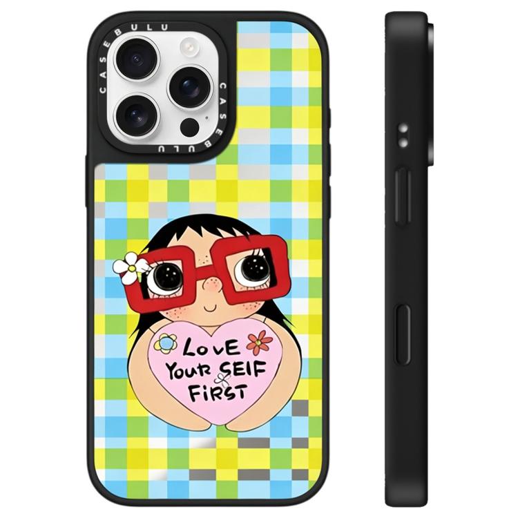 Custodia per telefono con specchio e motivo della serie YUY, For iPhone 16 Pro Max, For iPhone 16 Pro, For iPhone 16 Plus