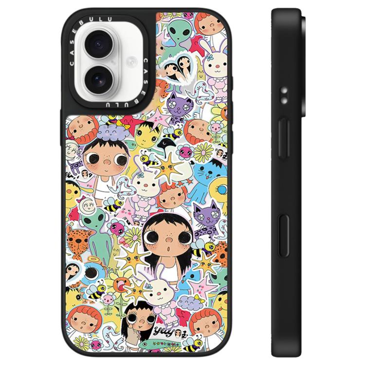 Custodia per telefono con specchio e motivo della serie YUY, For iPhone 16 Pro Max, For iPhone 16 Pro, For iPhone 16 Plus