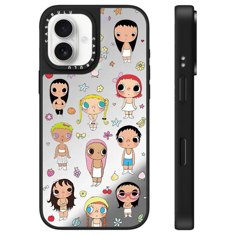 Custodia per telefono con specchio e motivo della serie YUY, For iPhone 16 Pro Max, For iPhone 16 Pro, For iPhone 16 Plus