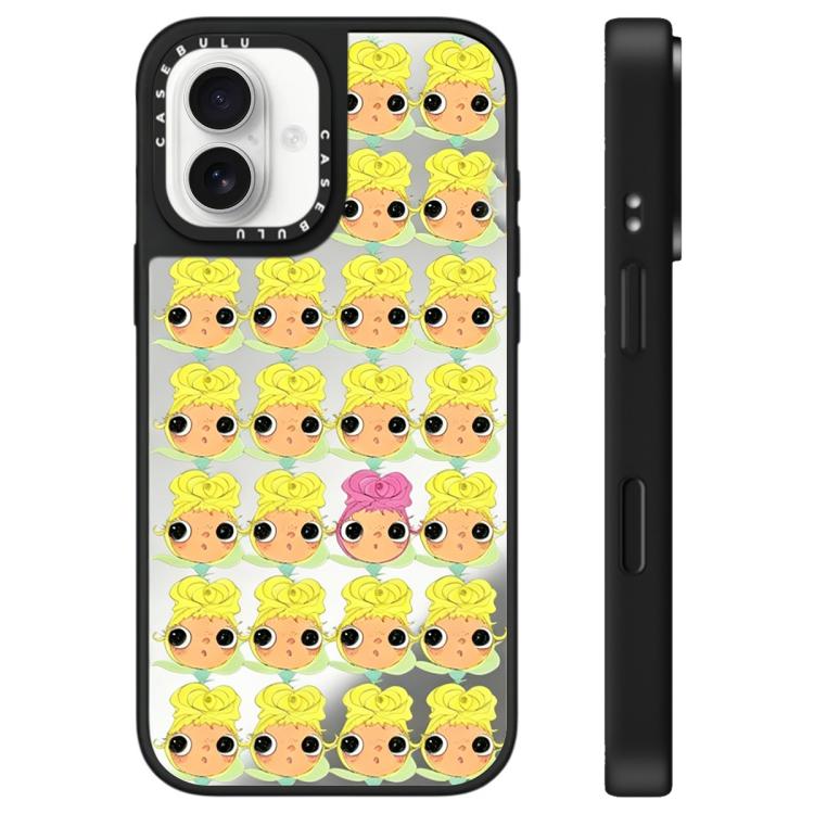 Custodia per telefono con specchio e motivo della serie YUY, For iPhone 16 Pro Max, For iPhone 16 Pro, For iPhone 16 Plus