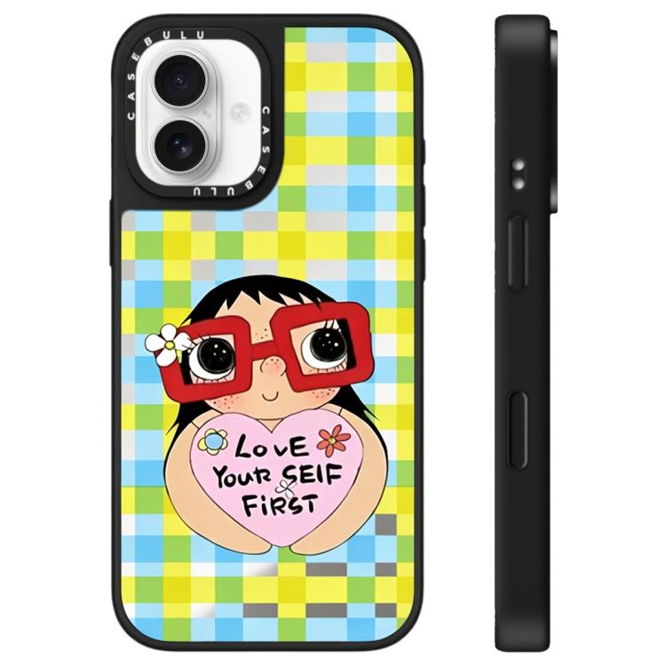 Custodia per telefono con specchio e motivo della serie YUY, For iPhone 16, For iPhone 15 Pro Max, For iPhone 15 Pro