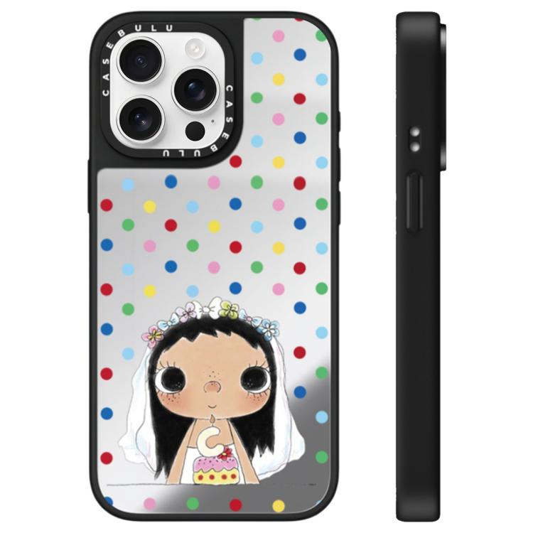 Custodia per telefono con specchio e motivo della serie YUY, For iPhone 16, For iPhone 15 Pro Max, For iPhone 15 Pro