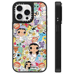 Custodia per telefono con specchio e motivo della serie YUY, For iPhone 16, For iPhone 15 Pro Max, For iPhone 15 Pro