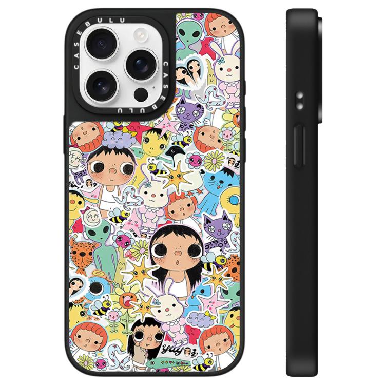 Custodia per telefono con specchio e motivo della serie YUY, For iPhone 16, For iPhone 15 Pro Max, For iPhone 15 Pro