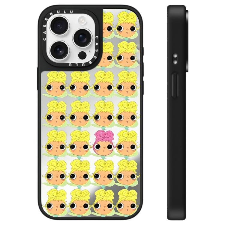 Custodia per telefono con specchio e motivo della serie YUY, For iPhone 16, For iPhone 15 Pro Max, For iPhone 15 Pro