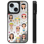 Custodia per telefono con specchio e motivo della serie YUY, For iPhone 15 Plus, For iPhone 15