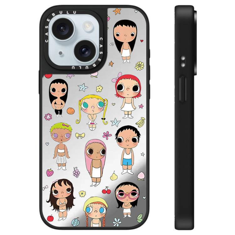 Custodia per telefono con specchio e motivo della serie YUY, For iPhone 15 Plus, For iPhone 15