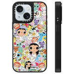 Custodia per telefono con specchio e motivo della serie YUY, For iPhone 15 Plus, For iPhone 15