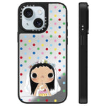 Custodia per telefono con specchio e motivo della serie YUY, For iPhone 15 Plus, For iPhone 15