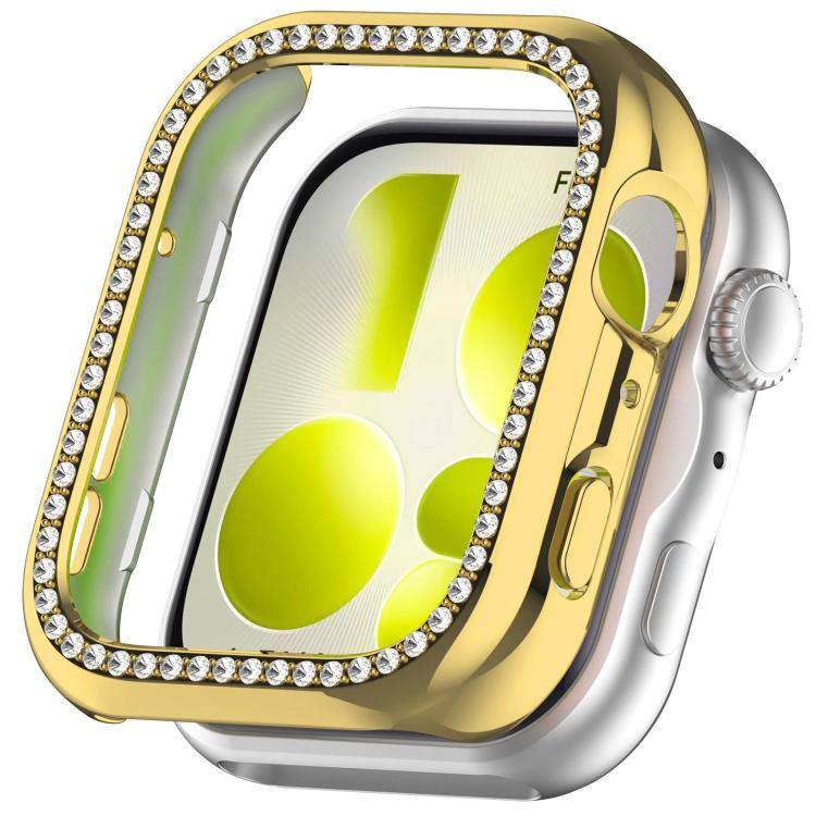 Cassa per orologio xDfind con diamanti a fila singola e foro in policarbonato, For Huawei Watch Fit 5 Pro, For Huawei Watch Fit 5