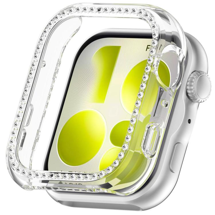 Cassa per orologio xDfind con diamanti a fila singola e foro in policarbonato, For Huawei Watch Fit 5 Pro, For Huawei Watch Fit 5
