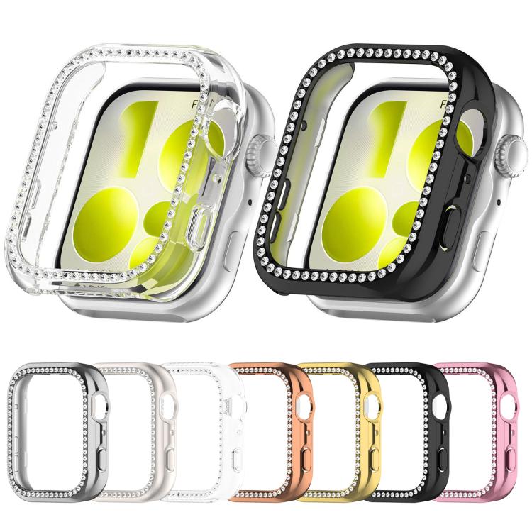Cassa per orologio xDfind con diamanti a fila singola e foro in policarbonato, For Huawei Watch Fit 5 Pro, For Huawei Watch Fit 5