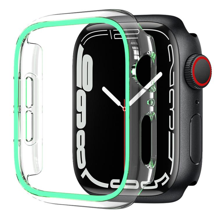 Cassa per orologio XDfind trasparente, luminosa, a mezza copertura, in policarbonato cavo., For Apple Watch Series 44mm, For Apple Watch Series 40mm, For Apple Watch Series 11 46mm / 10 46mm, For Apple Watch Series 11 42mm / 10 42mm