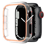 Cassa per orologio XDfind trasparente, luminosa, a mezza copertura, in policarbonato cavo., For Apple Watch Series 44mm, For Apple Watch Series 40mm, For Apple Watch Series 11 46mm / 10 46mm, For Apple Watch Series 11 42mm / 10 42mm
