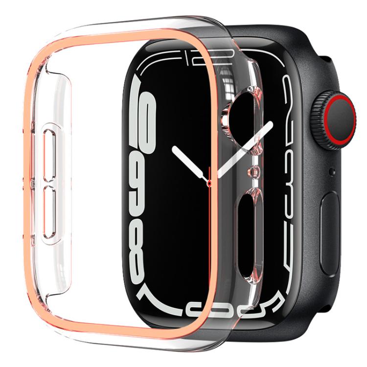 Cassa per orologio XDfind trasparente, luminosa, a mezza copertura, in policarbonato cavo., For Apple Watch Series 44mm, For Apple Watch Series 40mm, For Apple Watch Series 11 46mm / 10 46mm, For Apple Watch Series 11 42mm / 10 42mm