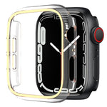 Cassa per orologio XDfind trasparente, luminosa, a mezza copertura, in policarbonato cavo., For Apple Watch Series 44mm, For Apple Watch Series 40mm, For Apple Watch Series 11 46mm / 10 46mm, For Apple Watch Series 11 42mm / 10 42mm