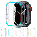 Cassa per orologio XDfind trasparente, luminosa, a mezza copertura, in policarbonato cavo., For Apple Watch Series 44mm, For Apple Watch Series 40mm, For Apple Watch Series 11 46mm / 10 46mm, For Apple Watch Series 11 42mm / 10 42mm