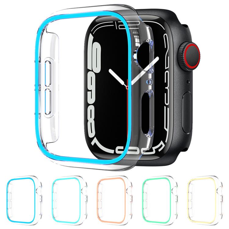 Cassa per orologio XDfind trasparente, luminosa, a mezza copertura, in policarbonato cavo., For Apple Watch Ultra 3 / 2 / 1 49mm, For Apple Watch Series 9 / 8 / 7 45mm, For Apple Watch Series 9 / 8 / 7 41mm