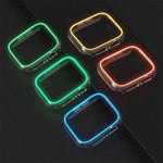 Cassa per orologio XDfind trasparente, luminosa, a mezza copertura, in policarbonato cavo., For Apple Watch Series 44mm, For Apple Watch Series 40mm, For Apple Watch Series 11 46mm / 10 46mm, For Apple Watch Series 11 42mm / 10 42mm