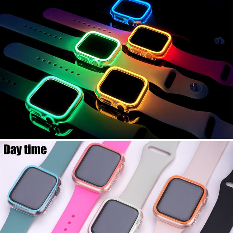 Cassa per orologio XDfind trasparente, luminosa, a mezza copertura, in policarbonato cavo., For Apple Watch Series 44mm, For Apple Watch Series 40mm, For Apple Watch Series 11 46mm / 10 46mm, For Apple Watch Series 11 42mm / 10 42mm