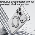Airbag angolari, antiurto, supporto girevole, custodia magnetica per telefono, For iPhone Air, For iPhone 16 Pro Max, For iPhone 16 Pro, For iPhone 16 Plus