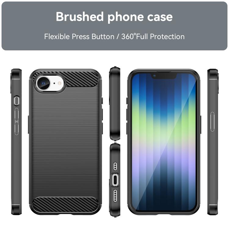 Custodia per telefono WANLONFENG in TPU antiurto con texture spazzolata e pellicola protettiva per lo schermo., For iPhone 17e / 16e, For iPhone 17 Pro Max, For iPhone 17 Pro, For iPhone 17, For iPhone Air, For iPhone 16 Pro Max, For iPhone 16 Pro     ...