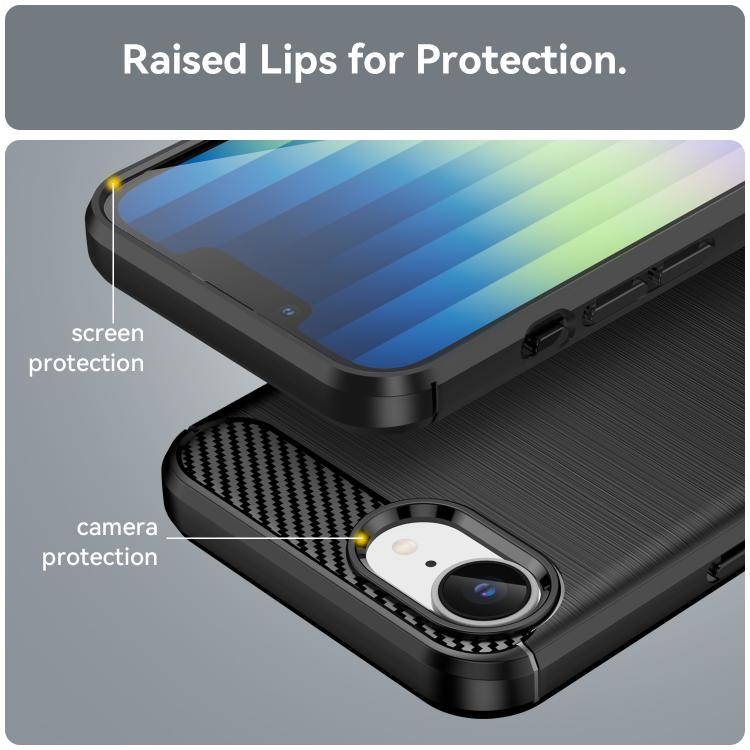 Custodia per telefono WANLONFENG in TPU antiurto con texture spazzolata e pellicola protettiva per lo schermo., For iPhone 17e / 16e, For iPhone 17 Pro Max, For iPhone 17 Pro, For iPhone 17, For iPhone Air, For iPhone 16 Pro Max, For iPhone 16 Pro     ...