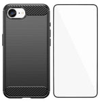 Custodia per telefono WANLONFENG in TPU antiurto con texture spazzolata e pellicola protettiva per lo schermo., For iPhone 17e / 16e, For iPhone 17 Pro Max, For iPhone 17 Pro, For iPhone 17, For iPhone Air, For iPhone 16 Pro Max, For iPhone 16 Pro     ...