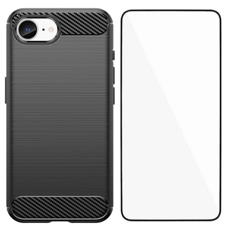Custodia per telefono WANLONFENG in TPU antiurto con texture spazzolata e pellicola protettiva per lo schermo., For iPhone 17e / 16e, For iPhone 17 Pro Max, For iPhone 17 Pro, For iPhone 17, For iPhone Air, For iPhone 16 Pro Max, For iPhone 16 Pro     ...
